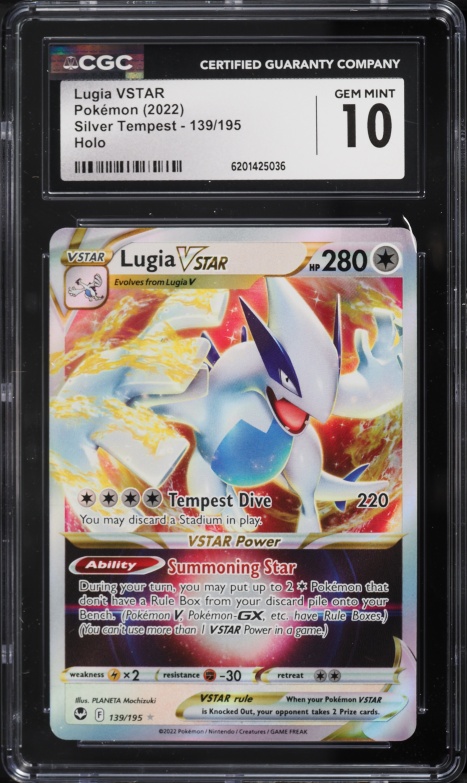 2022 Pokemon Sword & Shield Silver Tempest Holo Lugia VSTAR #139 CGC 10 GEM MINT