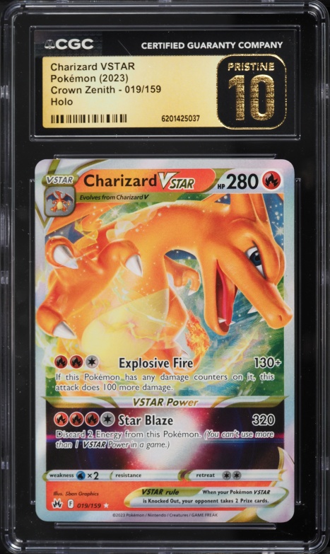 2023 Pokemon Sword & Shield Crown Zenith Holo Charizard VSTAR #19 CGC 10 PRISTINE