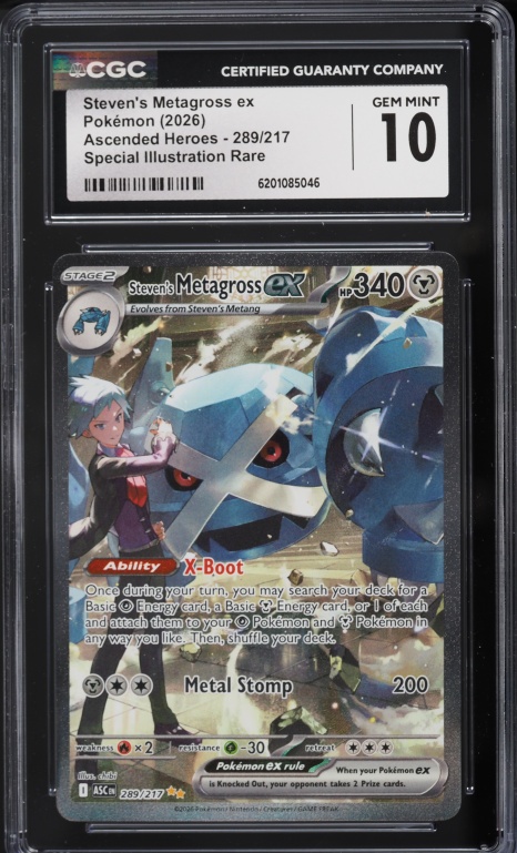 2026 Pokemon Mega Evolution Ascended Heroes SIR Steven's Metagross EX #289 CGC 10 GEM MINT