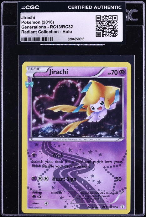 2016 Pokemon XY Generations Radiant Collection Holo Jirachi #RC13 CGC AUTH