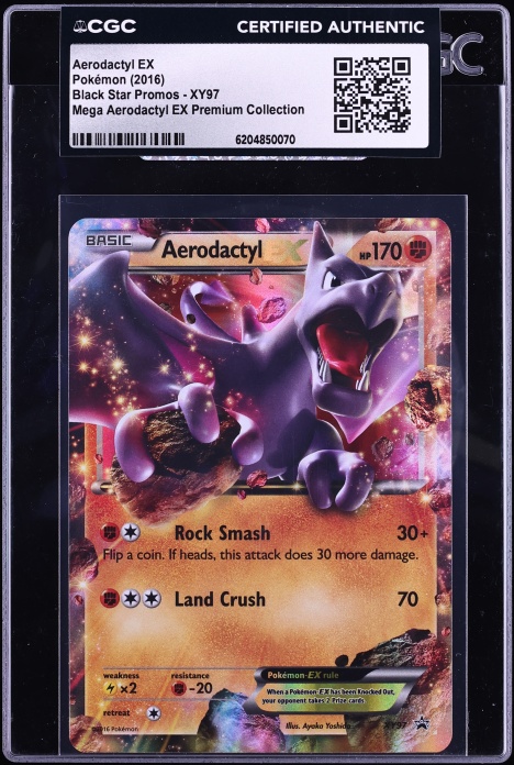 2016 Pokemon XY Black Star Promo Mega Premium Collection Aerodactyl Ex #XY97 CGC AUTH