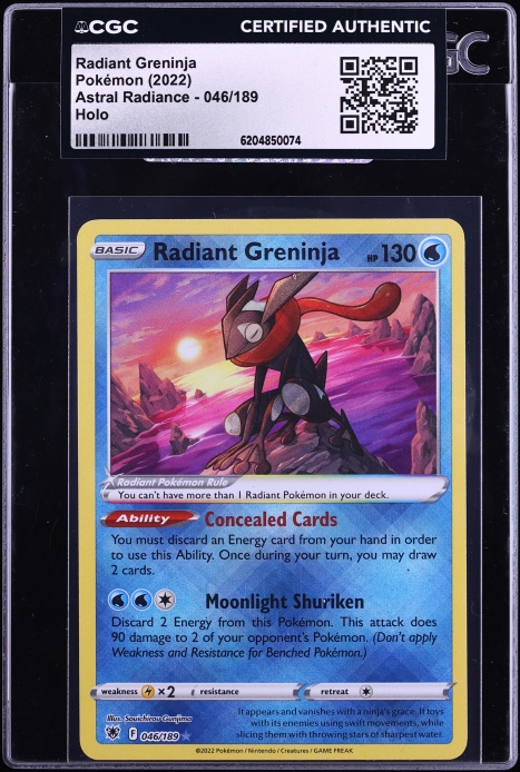 2022 Pokemon Sword & Shield Astral Radiance Holo Radiant Greninja #46 CGC AUTH
