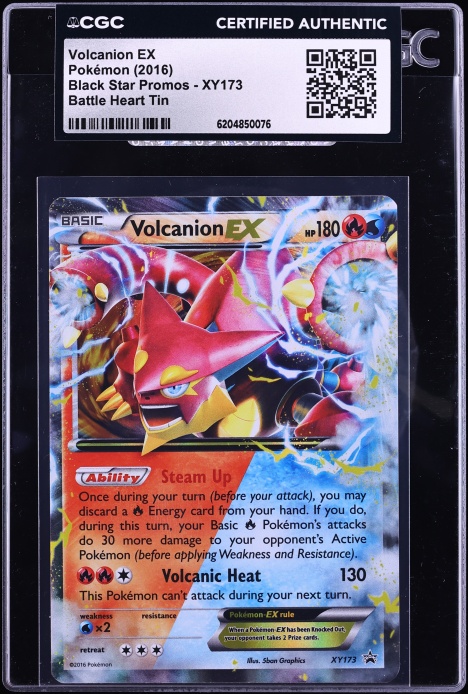 2016 Pokemon XY Black Star Promos Battle Heart Tin Volcanion Ex #XY173 CGC AUTH