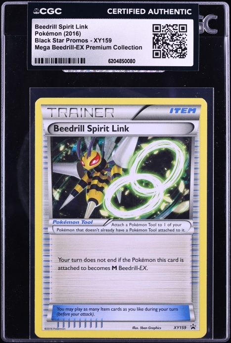 2016 Pokemon Black Star Promo Mega Beedrill-EX Premium Beedrill Spirit Link #XY159 CGC AUTH