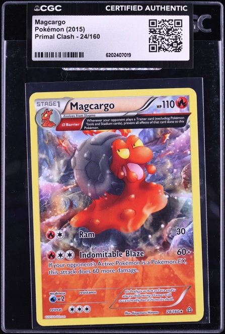 2015 Pokemon XY Primal Clash Holo Magcargo #24 CGC AUTH