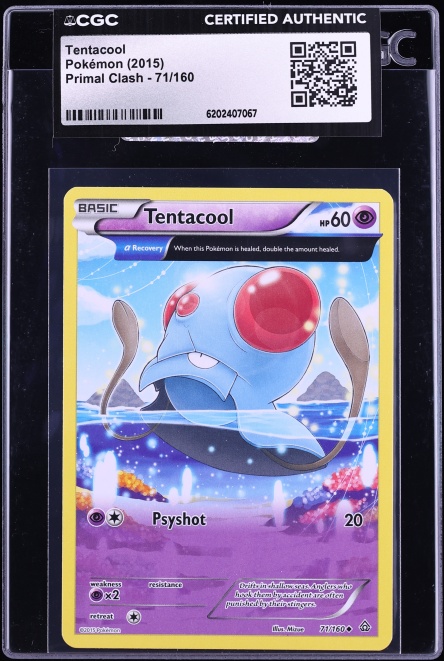 2015 Pokemon XY Primal Clash Tentacool #71 CGC AUTH