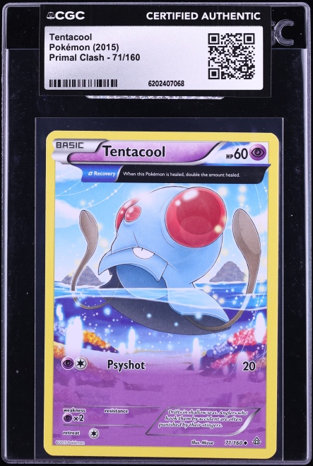 2015 Pokemon XY Primal Clash Tentacool #71 CGC AUTH