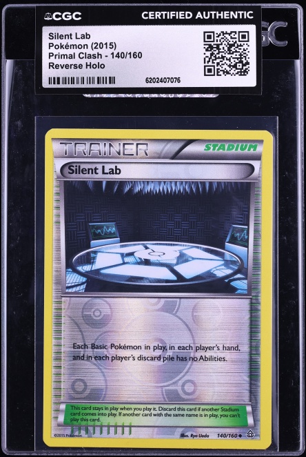 2015 Pokemon XY Primal Clash Reverse Holo Silent Lab #140 CGC AUTH
