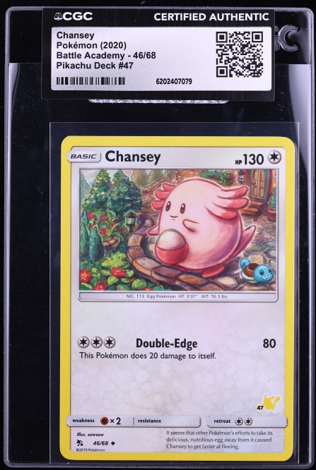 2020 Pokemon Sword & Shield Battle Academy Pikachu Deck #47 Chansey #46 CGC AUTH