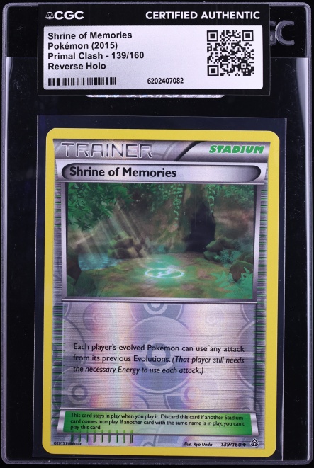 2015 Pokemon XY Primal Clash Reverse Holo Shrine Of Memories #139 CGC AUTH