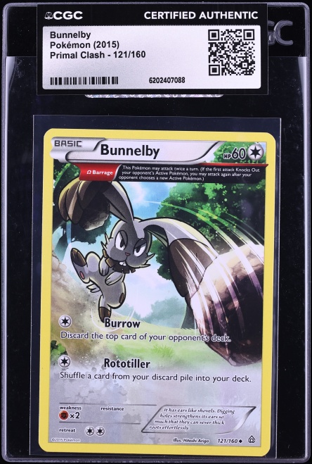2015 Pokemon XY Primal Clash Bunnelby #121 CGC AUTH
