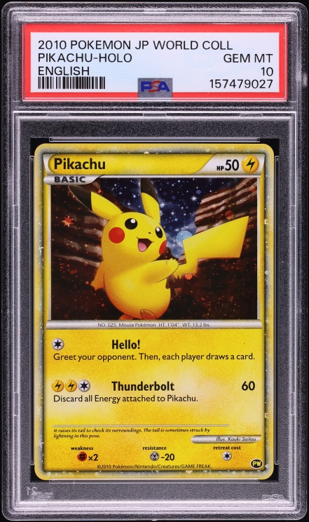 2010 Pokemon Spanish World Collection Holo Pikachu PSA 7 NRMT on