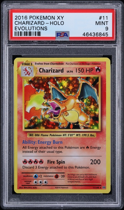 2016 Pokemon XY Evolutions Holo Charizard #11 PSA 9 MINT