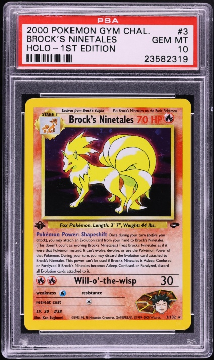 2000 Pokemon Gym Challenge 1st Edition Holo Brock's Ninetales #3 PSA 10 GEM MINT