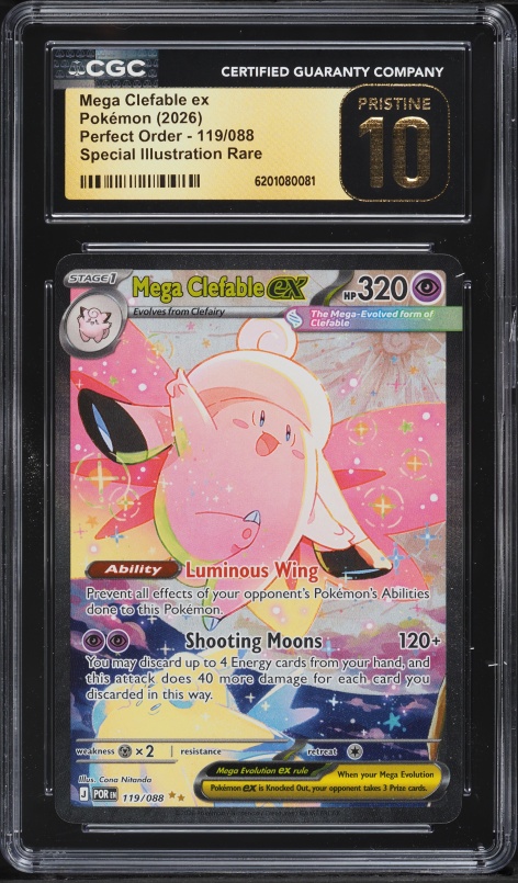 2026 Pokemon Mega Evolution Perfect Order SIR Mega Clefable Ex #119 CGC 10 PRISTINE