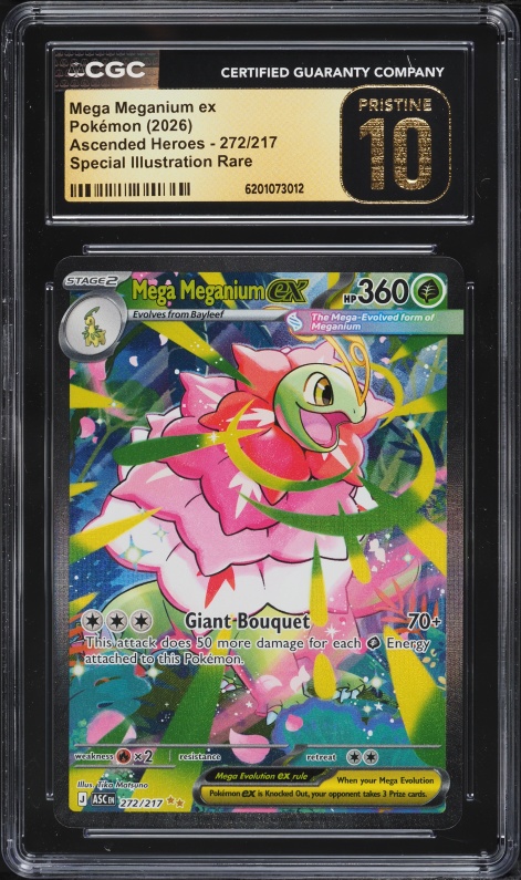 2026 Pokemon Mega Evolution Ascended Heroes SIR Mega Meganium Ex #272 CGC 10 PRISTINE