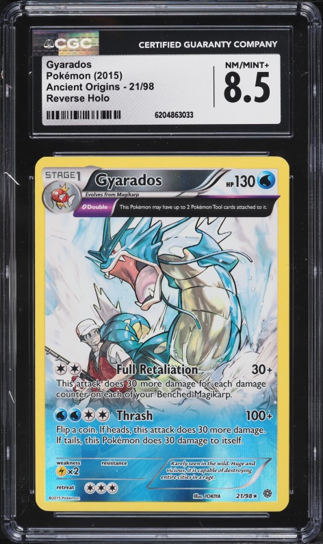 2015 Pokemon XY Ancient Origins Reverse Holo Gyarados #21 CGC 8.5 NM-MT+