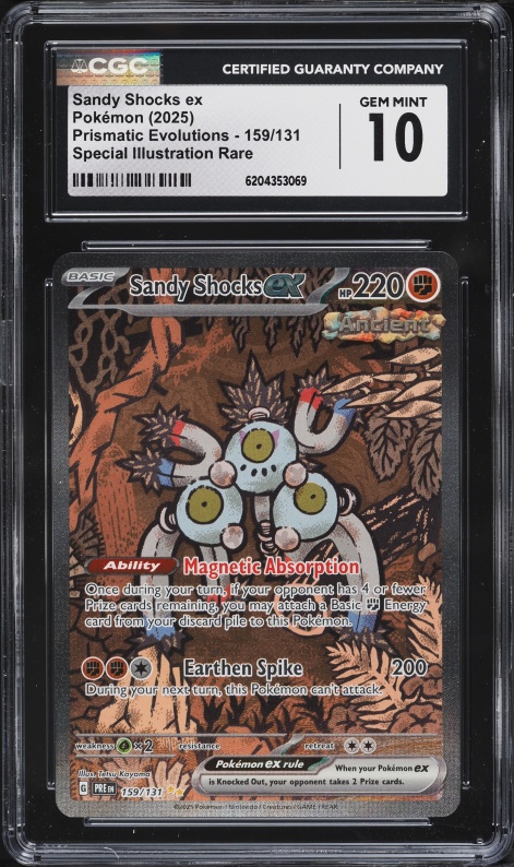 2025 Pokemon Scarlet & Violet Prismatic Evolutions SIR Sandy Shocks Ex #159 CGC 10 GEM MINT