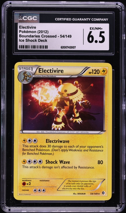 2012 Pokemon Boundaries Crossed Ice Shock Deck Electivire #54 CGC 6.5 EXMT+