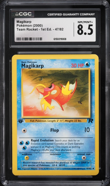 2000 Pokemon Team Rocket 1st Edition Magikarp #47 CGC 8.5 NM-MT+