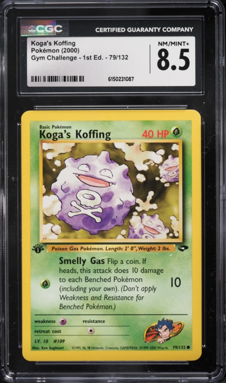 2000 Pokemon Gym Challenge 1st Edition Koga's Koffing #79 CGC 8.5 NM-MT+
