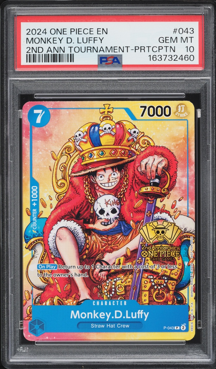 2024 One Piece Promo 2nd Anniversary Tournament Participation Monkey D. Luffy #P-043 PSA 10 GEM
