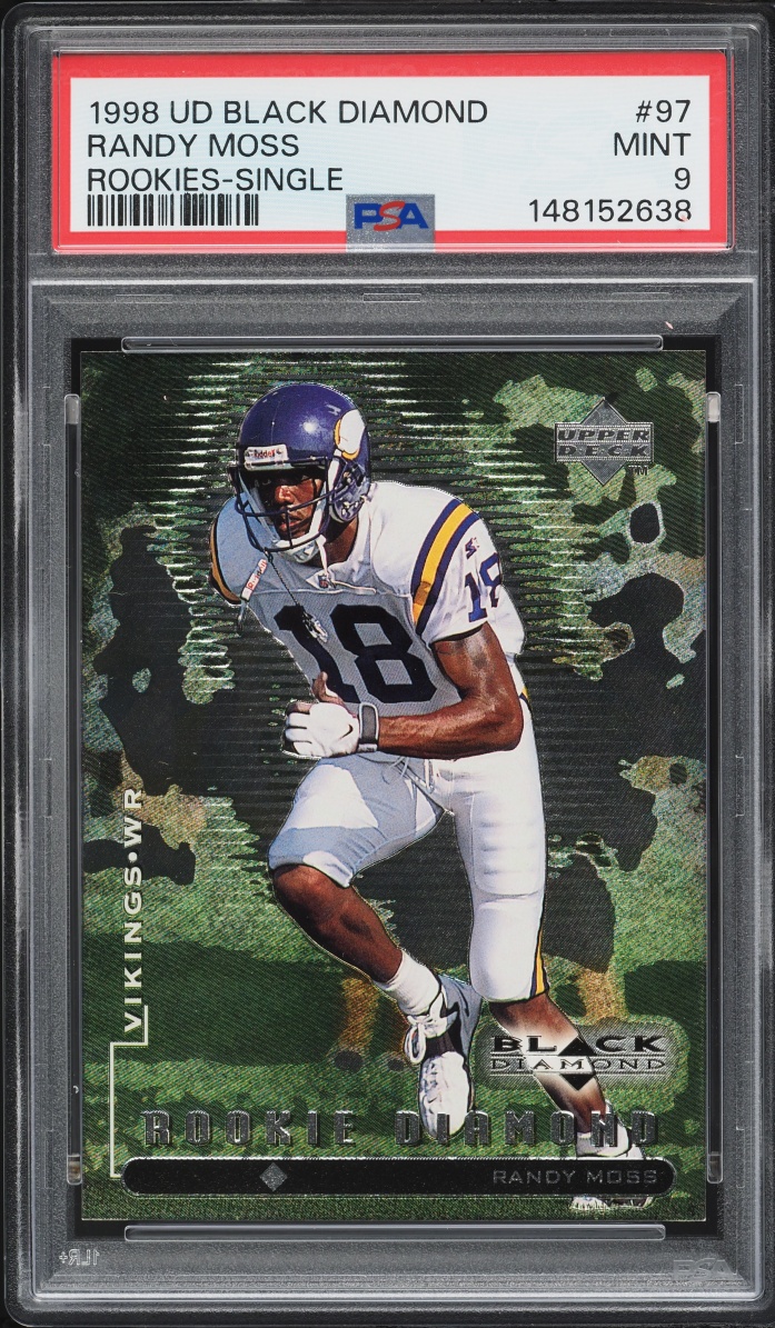 1998 Black Diamond Single Randy Moss ROOKIE #97 PSA 9 MINT