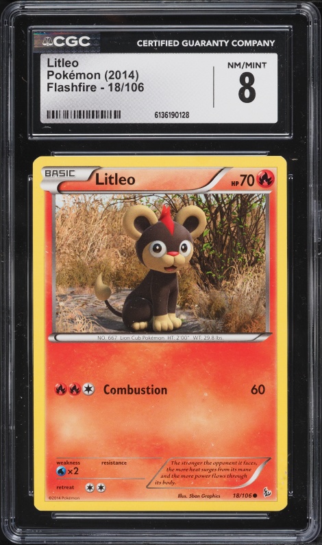 2014 Pokemon XY Flashfire Litleo #18 CGC 8 NM-MT
