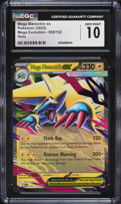 2025 Pokemon Mega Evolution Holo Mega Manectric Ex #50 CGC 10 GEM MINT