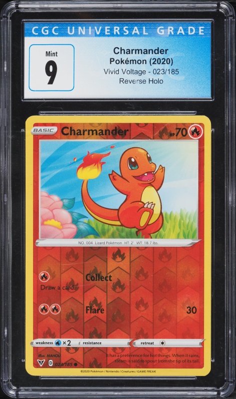 2020 Pokemon Sword & Shield Vivid Voltage Reverse Holo Charmander #23 CGC 9 MINT