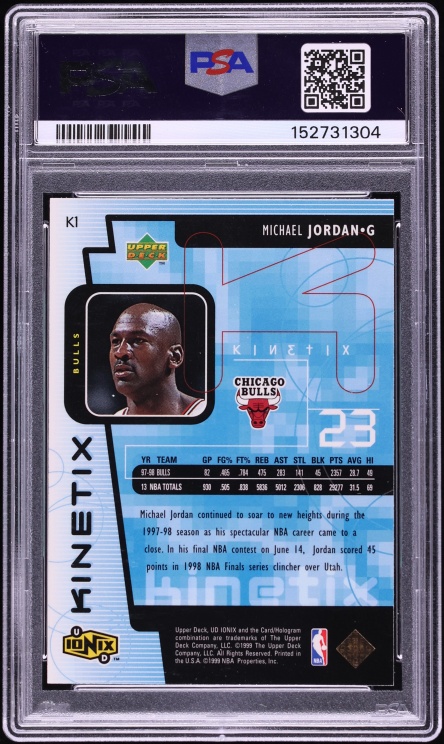 1998 Upper Deck Ionix Kinetix Michael Jordan #K1 PSA 9 MINT