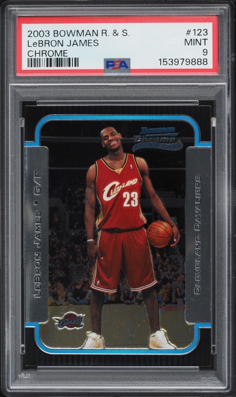 2003 Bowman Chrome LeBron James ROOKIE #123 PSA 9 MINT on Fanatics