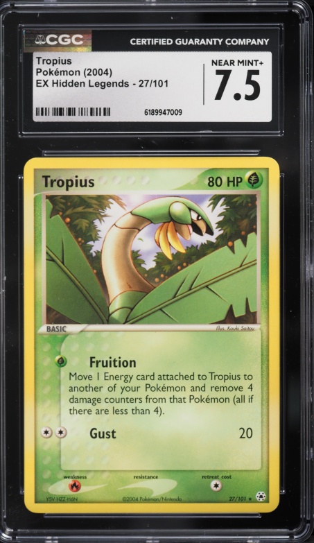 2004 Pokemon EX Hidden Legends Tropius #27 CGC 7.5 NRMT+