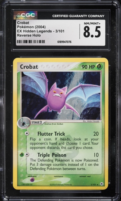 2004 Pokemon EX Hidden Legends Reverse Holo Crobat #3 CGC 8.5 NM-MT+