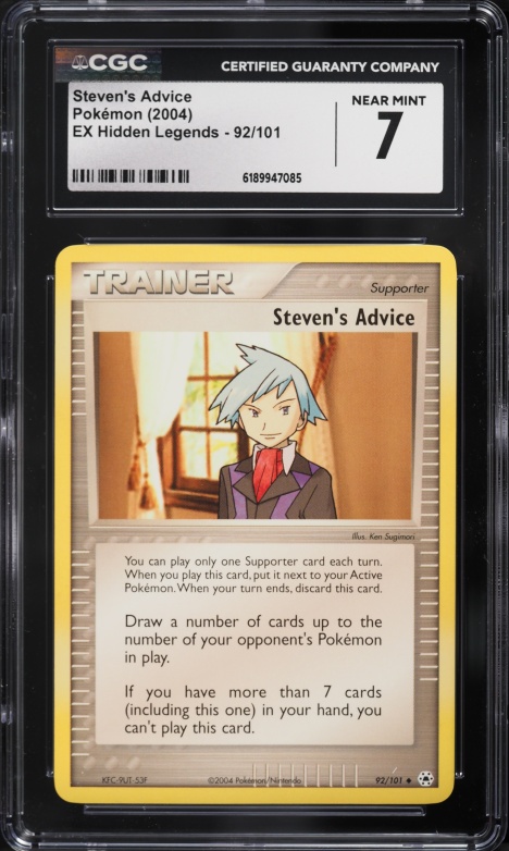 2004 Pokemon EX Hidden Legends Steven's Advice #92 CGC 7 NRMT