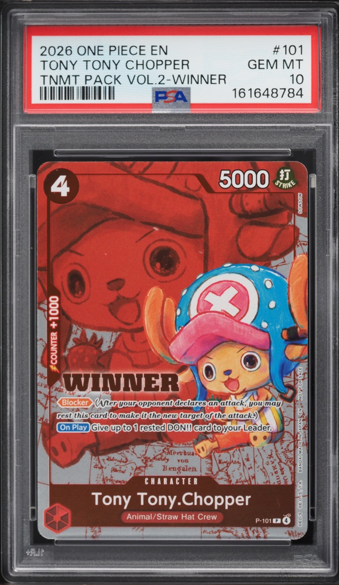 2026 One Piece Promo Tournament Pack Vol. 2 Winner Tony Tony Chopper #P-101 PSA 10 GEM MINT