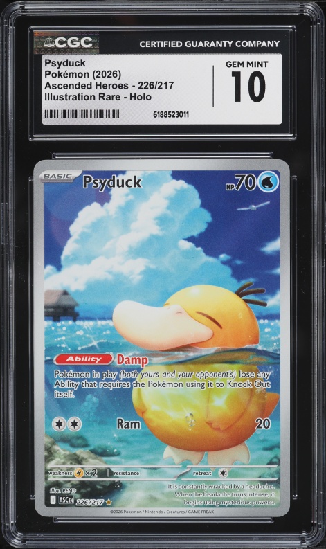 2019 Pokemon Japanese Playing Cards Old Maid Psyduck PSA 10 GEM