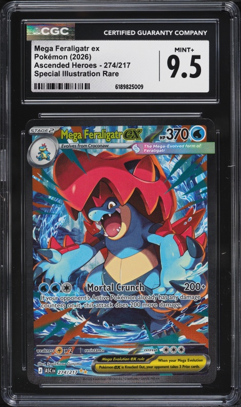 2026 Pokemon Mega Evolution Ascended Heroes SIR Mega Feraligatr Ex #274 CGC 9.5 MINT+