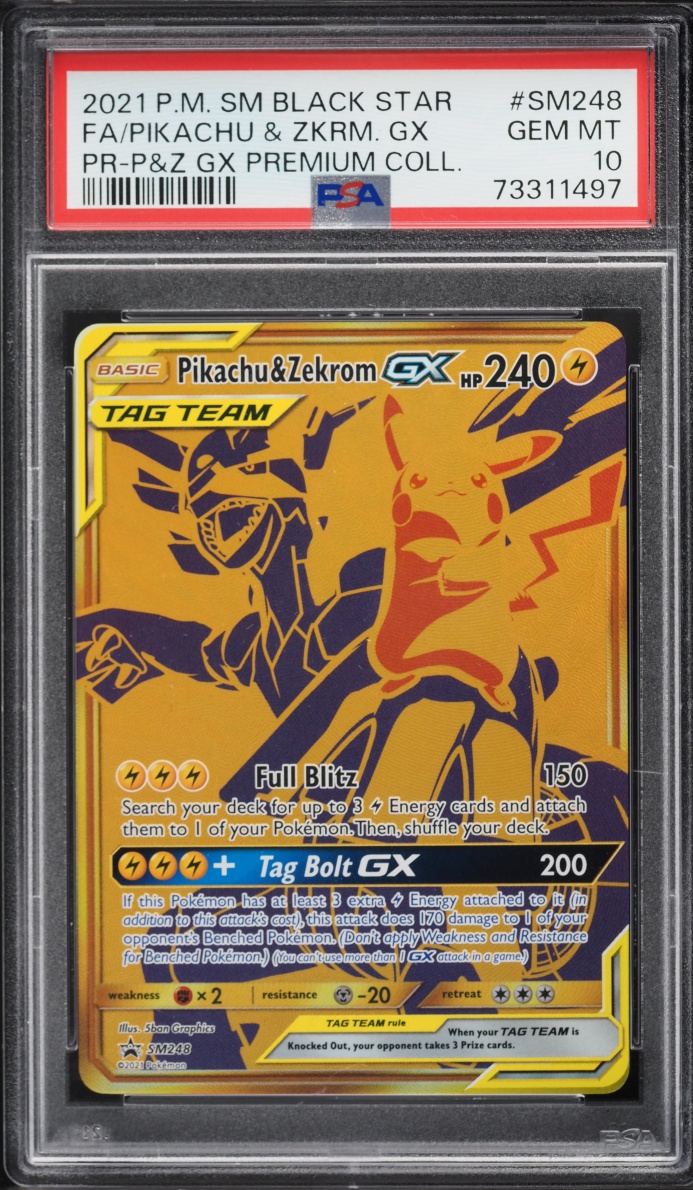 2021 Pokemon Sun & Moon Promo Premium Full Art Pikachu & Zekrom GX #SM248 PSA 10 GEM MINT