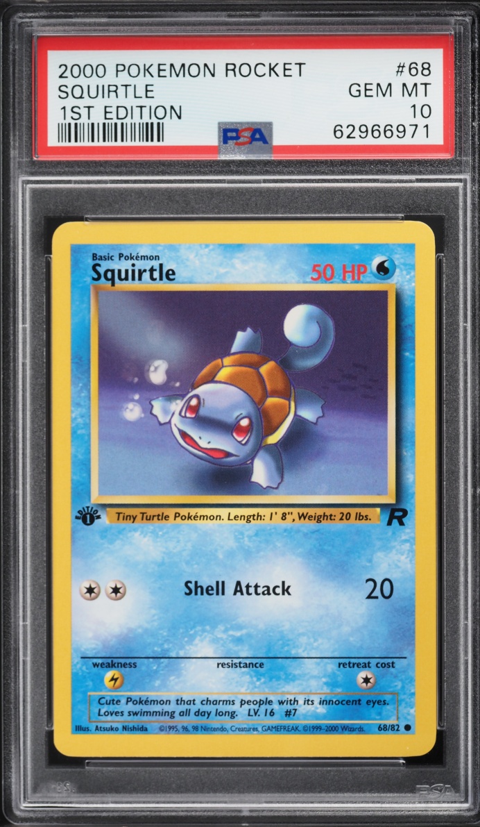 2000 Pokemon Team Rocket 1st Edition Squirtle #68 PSA 10 GEM MINT