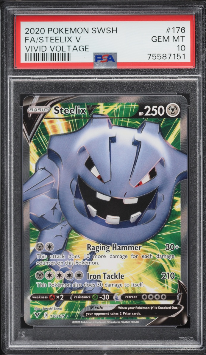 2020 Pokemon Sword & Shield Vivid Voltage Full Art Steelix V #176 PSA 10 GEM MINT