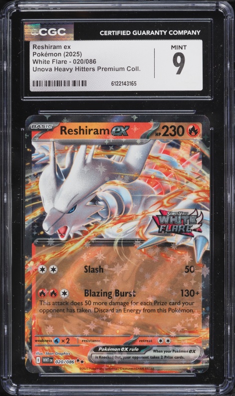 2025 Pokemon SV White Flare Unova Heavy Hitters Premium Holo Reshiram Ex #20 CGC 9 MINT