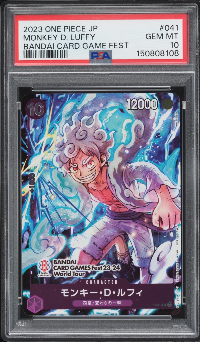 2023 One Piece Japanese Promo Bandai Card Games Fest Monkey D. Luffy #P-041 PSA 10 GEM MINT
