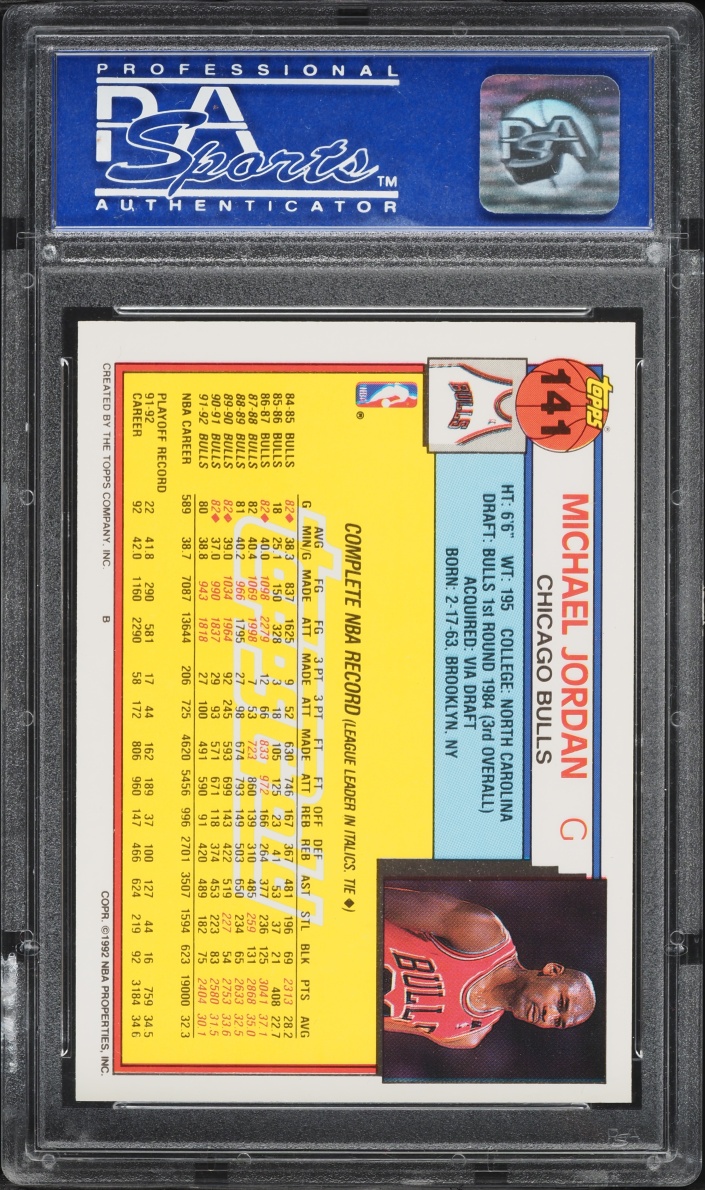 1992 Topps Gold Michael Jordan #141 PSA 10 GEM MINT