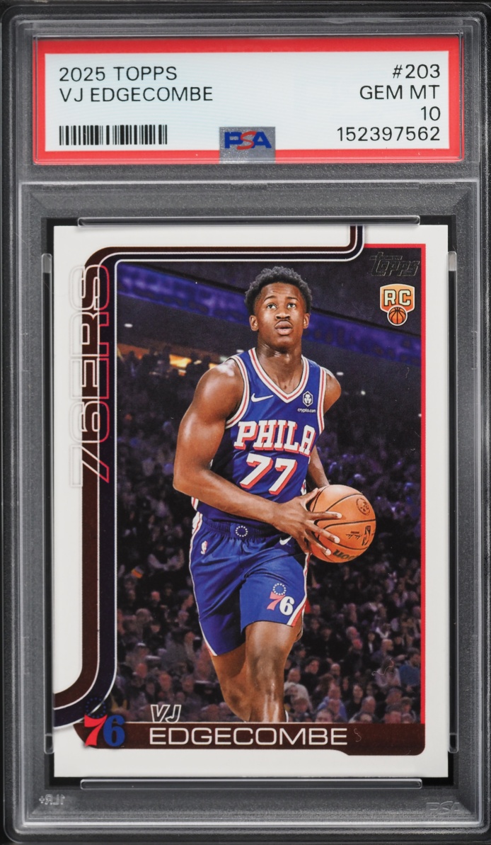 2025 Topps Basketball VJ Edgecombe ROOKIE #203 PSA 10 GEM MINT