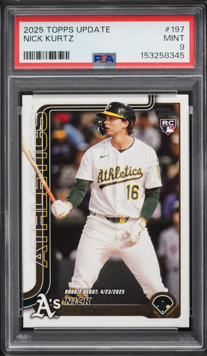 2025 Topps Update Nick Kurtz ROOKIE #US197 PSA 9 MINT