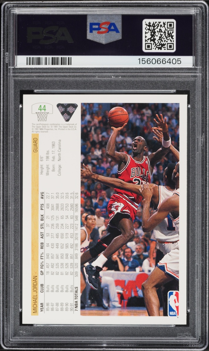 1991 Upper Deck Basketball Michael Jordan #44 PSA 8 NM-MT