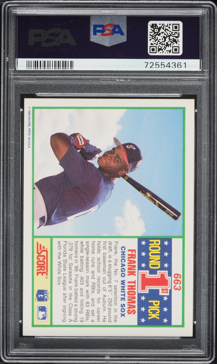 1990 Score Frank Thomas ROOKIE #663 PSA 9 MINT