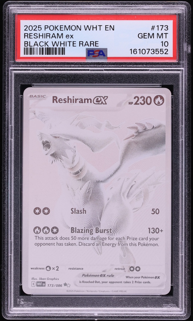 2025 Pokemon Scarlet & Violet White Flare BWR Reshiram ex #173 PSA 10 GEM MINT