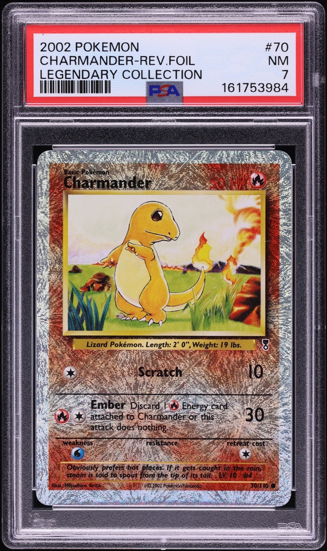 2002 Pokemon Legendary Collection Reverse Holo Charmander #70 PSA 7 NRMT